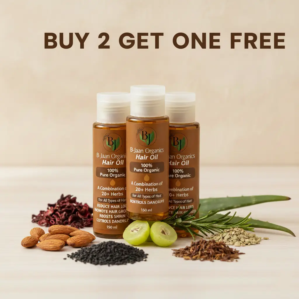 Bjaan Organic Hair Oil Buy 2 150ml Get 100ml Free Combo Pack